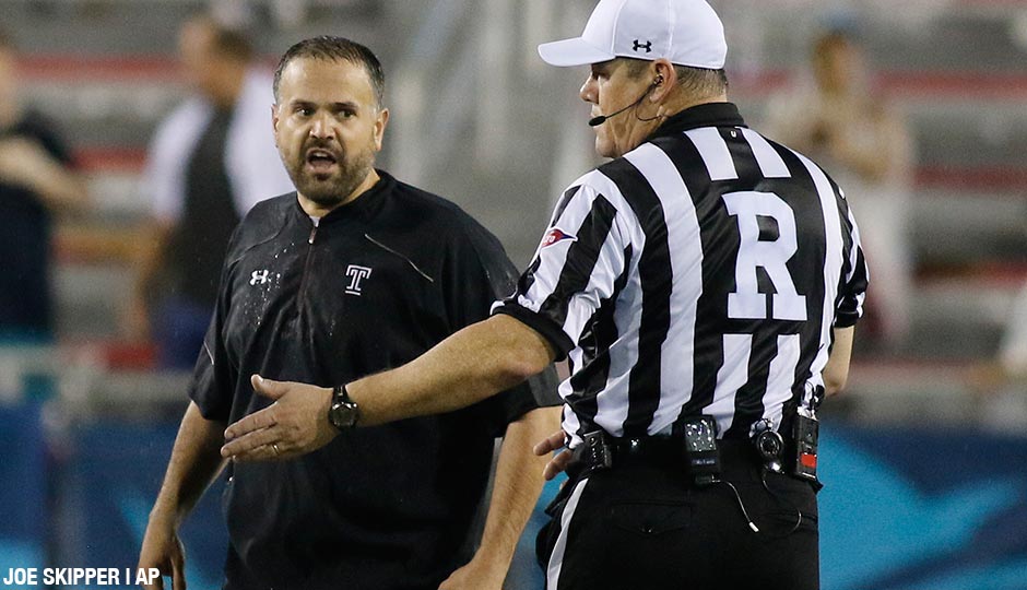 Temple's Matt Rhule Ready for Return to Beaver Stadium