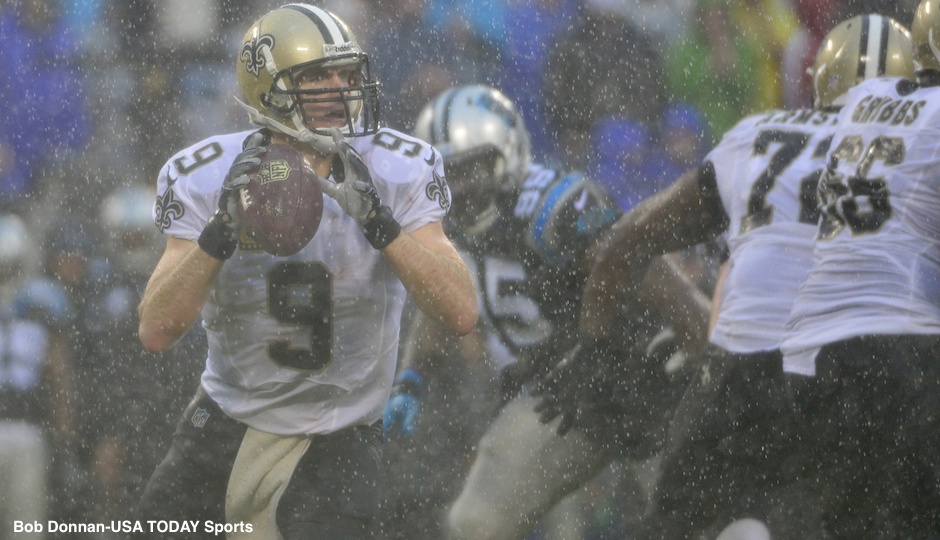 How does Drew Brees play in cold weather?