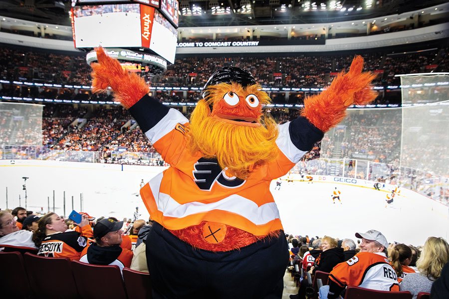 Gritty Philadelphia Flyers Unsigned Orange Jersey Skating, 55% OFF