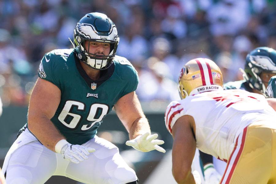 Landon Dickerson will start at right guard for Eagles vs. the Cowboys