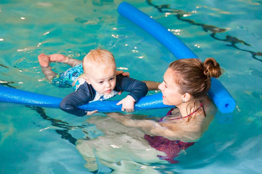 child swimming lesson