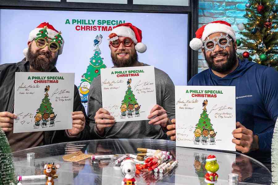 philadelphia eagles singing white christmas